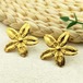 ピアス  花 フラワー ステンレス ビンテージ ゴールド レディース プレート スタッド スチール