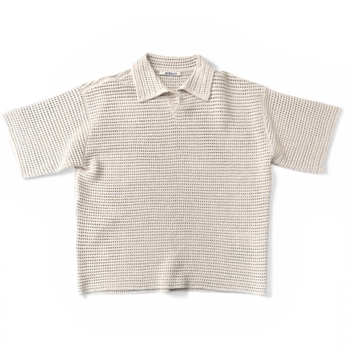AURALEE  [TUSSAH SILK COTTON MESH KNIT SKIPPER POLO]