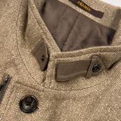 シルク混 ARAMIS アラミス ヘリンボーン 中綿 ジップ ボタン ジャケット M/ベージュ系 メンズ