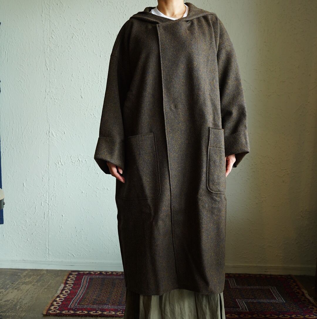 MITTAN 圧縮ウールニットフードコート | monday mama market MITTAN 圧縮ウールニットフードコート | monday mama market