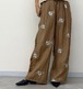 【Eitostan】花柄刺繍パンツ