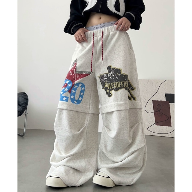 スターナイトグラフィックドレープワイドスウェットパンツ 1col R02811