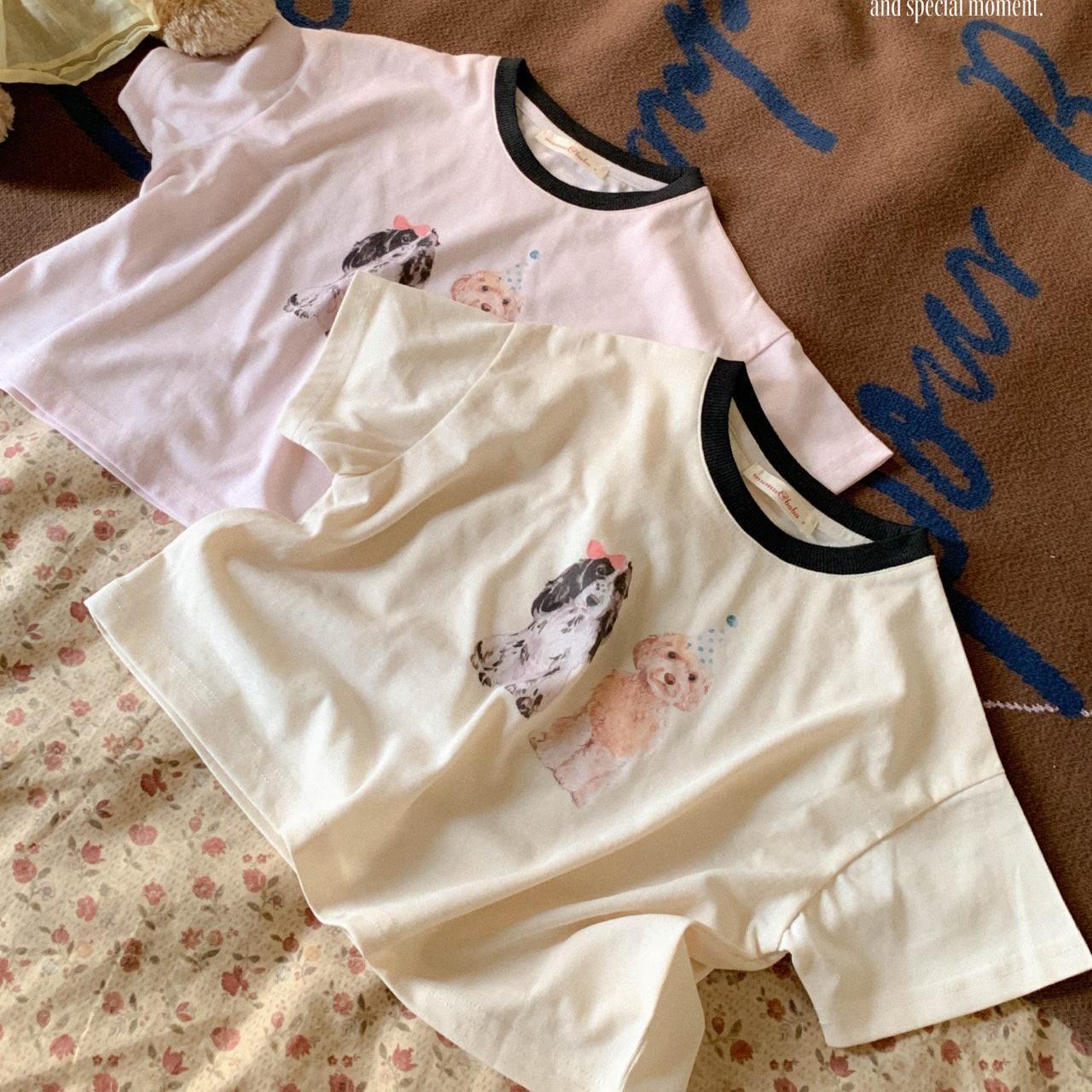 «予約»«mumu&baba»«ジュニアサイズあり» ベフェドッグトップス 2colors