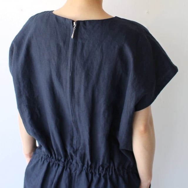 HAVERSACK リネンVネックオールインワン 652301 （Navy） | C.COUNTLY