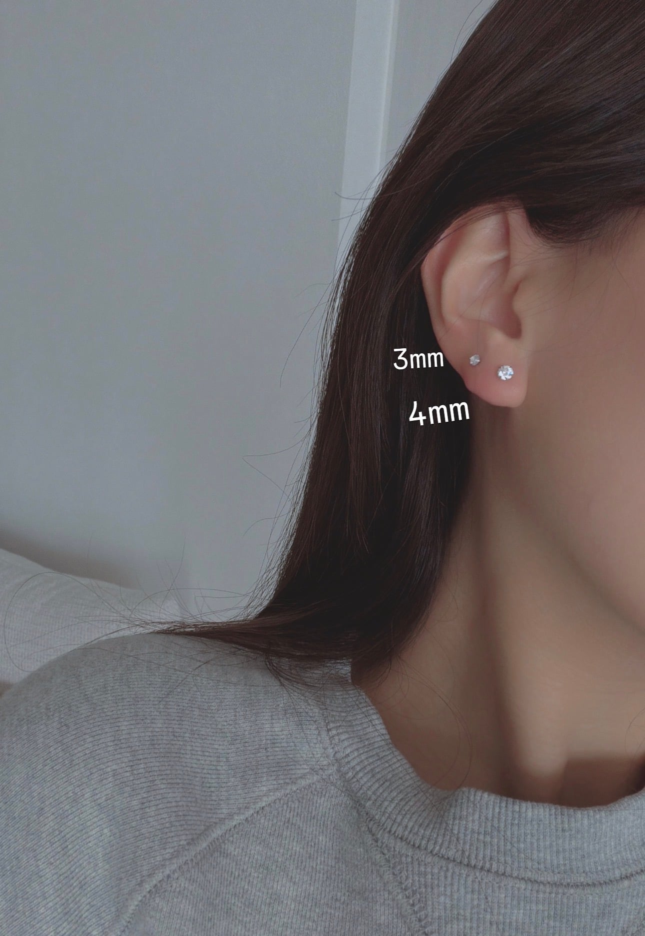 4mm ジルコニア ピアス | SASSY ANGEL