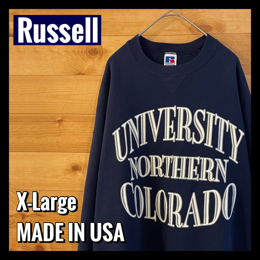 Russell】90s USA製 カレッジ ビッグプリント オールド スウェット