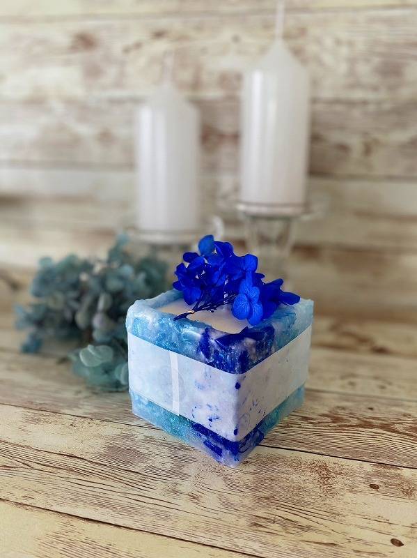アジサイのアロマキャンドル ブルー
