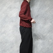 70's~ 4B acryl knit polo burgundy