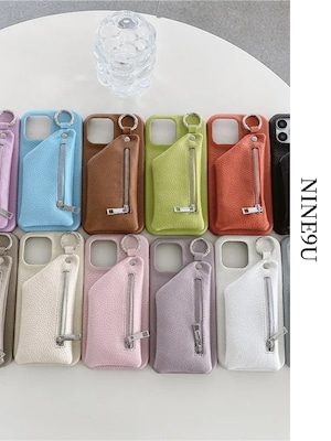 leather simple pocket iphone-case 12color【NINE-A7660】