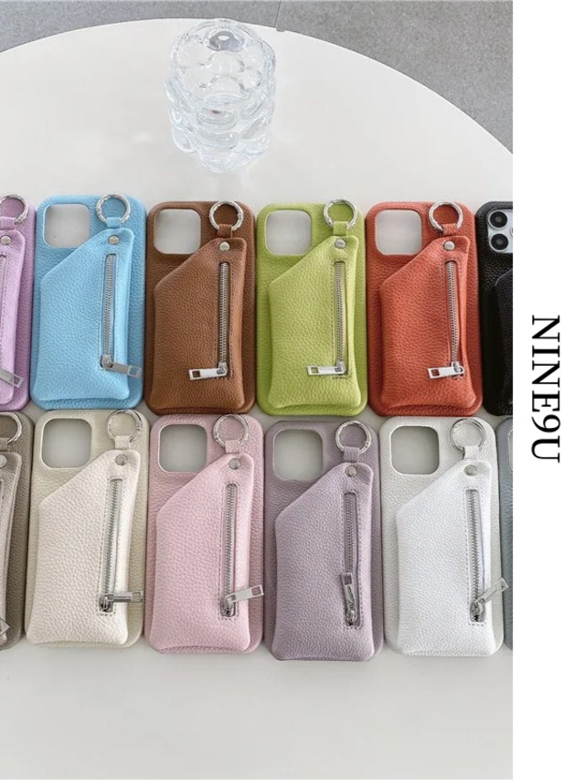 leather simple pocket iphone-case 12color【NINE-A7660】