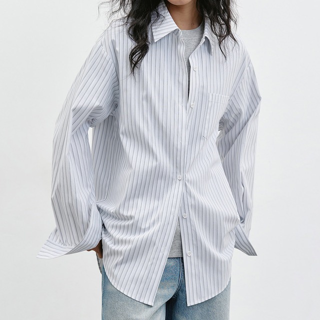 Minimal stripe over shirt A00246