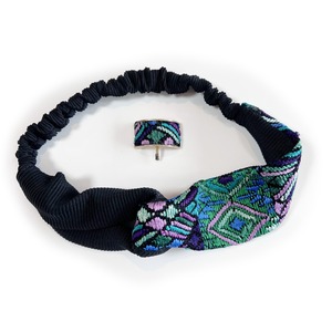 グアテマラ手織り hairband setーmulti green-3