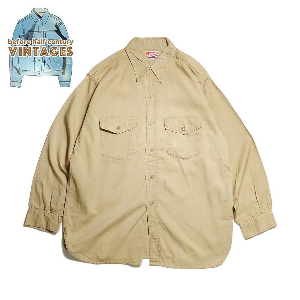 【before half century Vintages(ビフォーハーフセンチュリーヴィンテージ)】HIT EM HARD 60's VINTAGE  WORK SHIRTS ヒットエムハード 60年代ヴィンテージワークシャツ マチ付き | USA SAY powered by BASE