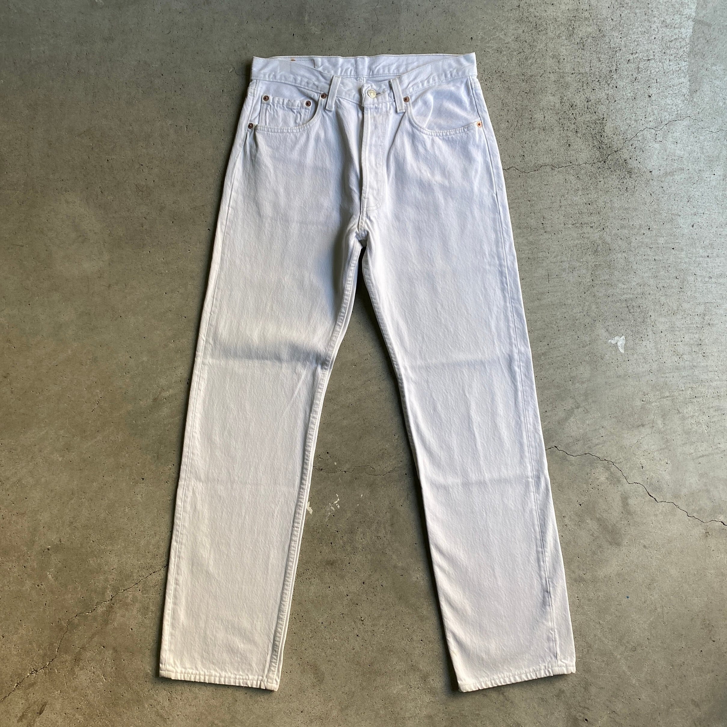 90年代 USA製 Levi's リーバイス 501 ストレート ホワイトデニムパンツ