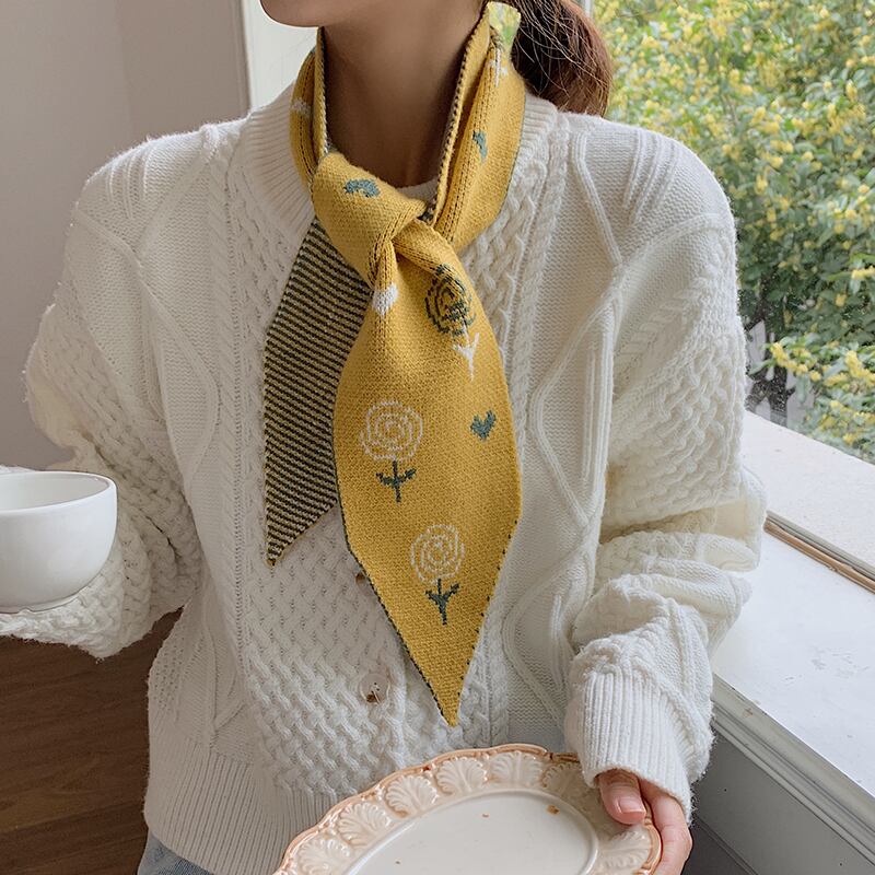 ショートスカーフ ウィンターニット 冬物 ブラック・アイド・ピーズ35506326006