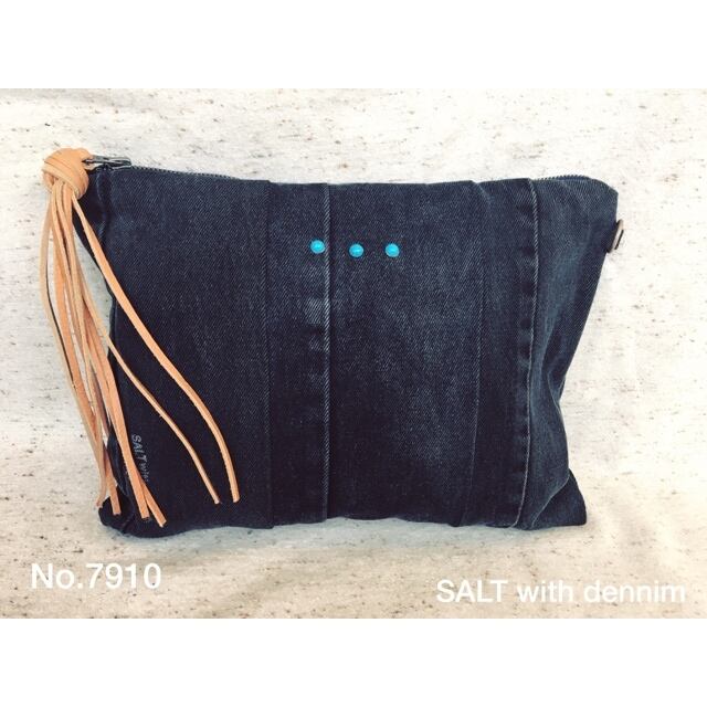 BlackDenimストライプクラッチ No7910