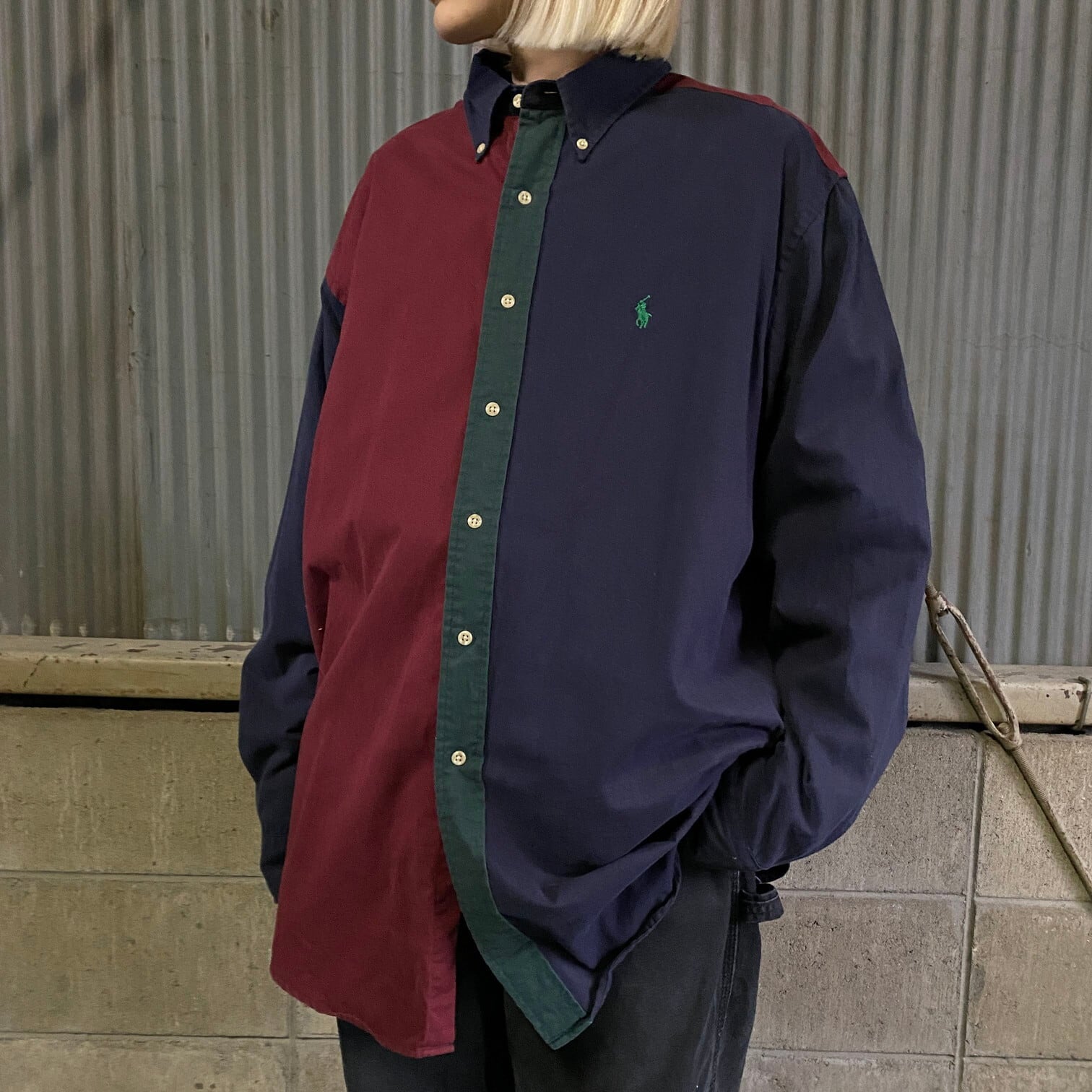 RALPH LAUREN ラルフローレン リメイク クレイジーパターン ボタン 