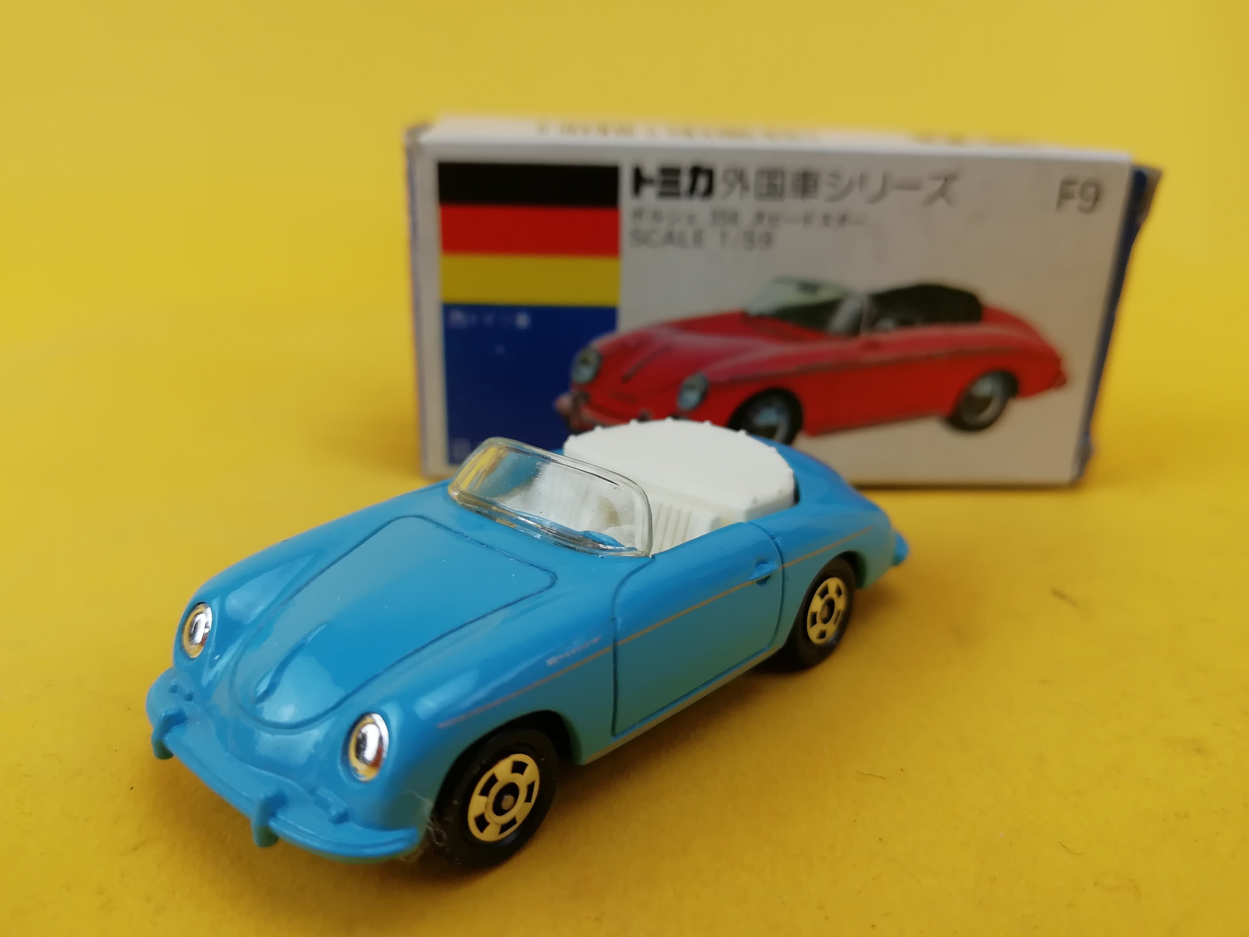 トミカ 外国車シリーズ F9 ポルシェ356 スピードスター 日本製/青箱 トイズキング レトロ館