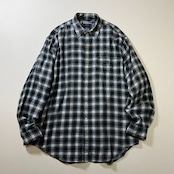 90s Ralph Lauren ELLIOTT タータンチェック 長袖シャツ ラルフローレン エリオット ダークグリーン ホワイト L 古着