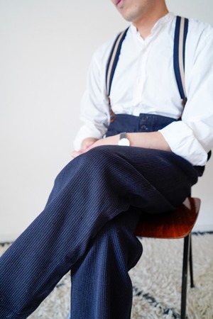 【1950-60s】"Cotton Pique" French Work Trousers  / 392m