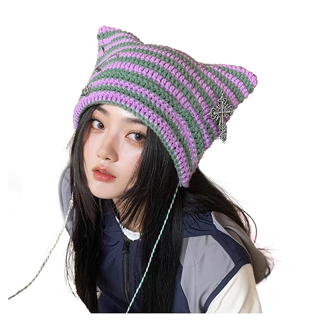 専用 CA4LA レオパード 猫耳 ニット帽 ヒョウ柄 グレー 猫 キャット CA4LA ヒョウ柄 猫耳帽子