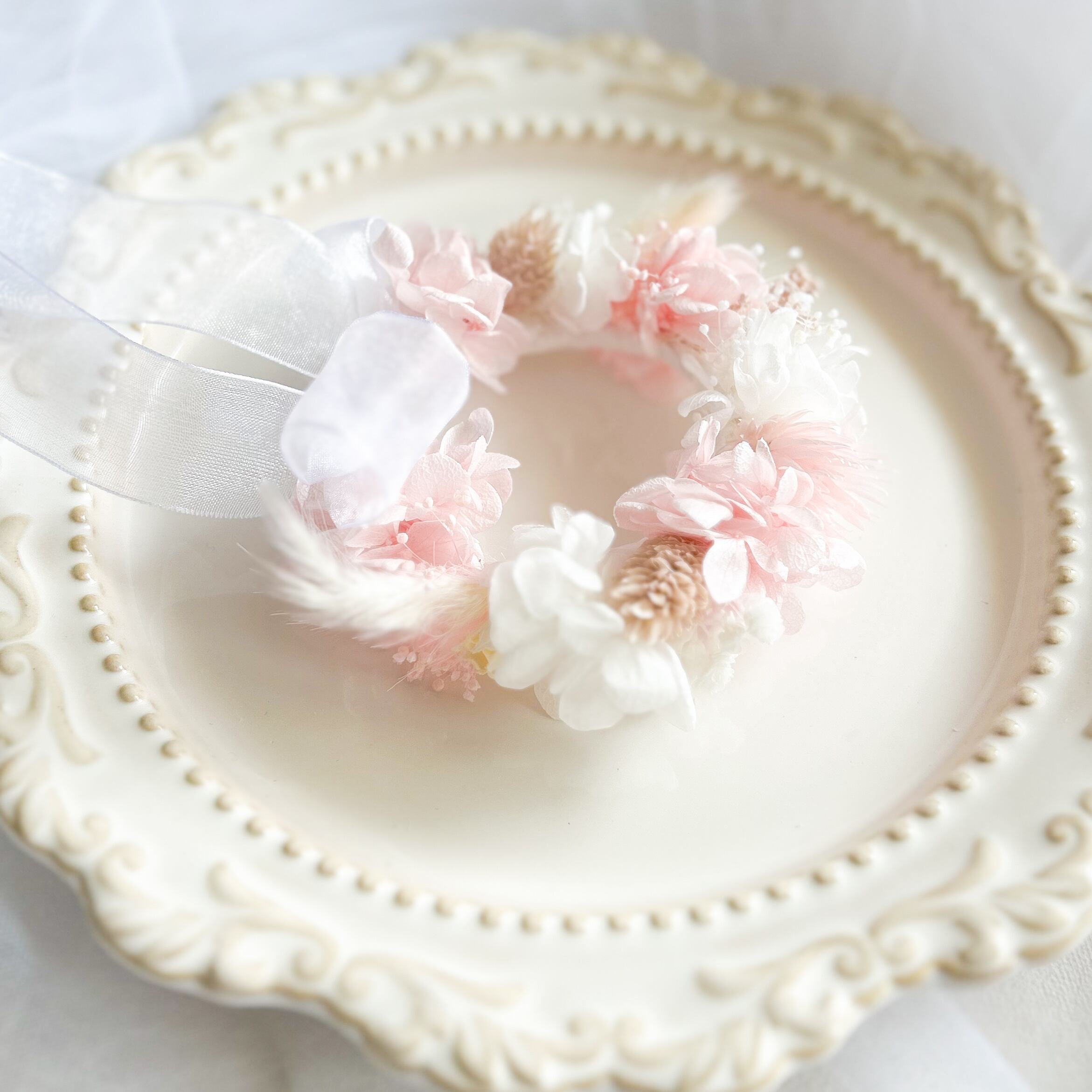 Pink white asoort 【ペット花冠】