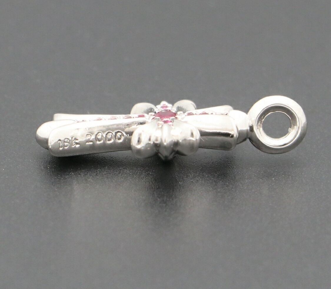 Chrome hearts 18k クロムハーツ ruby CHROME HEARTS クロムハーツ K18WG ルビー ホワイトゴールド ファット