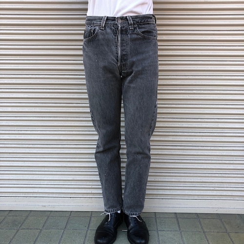 貴重 先染めブラック Levis 501 USA製 90s リーバイス ブラックデニム 黒 サークルアール ヴィンテージ 80s W28 ジーンズ 505 W72cm