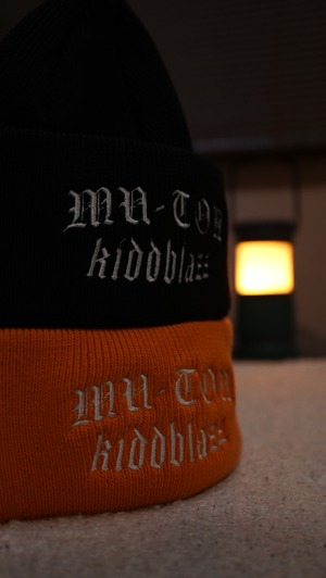 MU-TON and kiddblazz "VANILLA" Cotton Cuff Beanie [Orange]