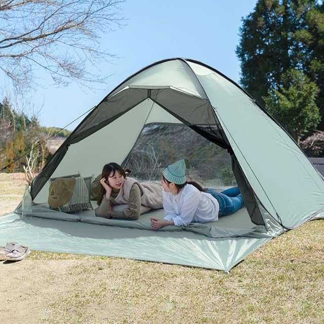 おすすめ】MOBI GARDEN テント 3-4人用 ファミリーテント 自立式 2