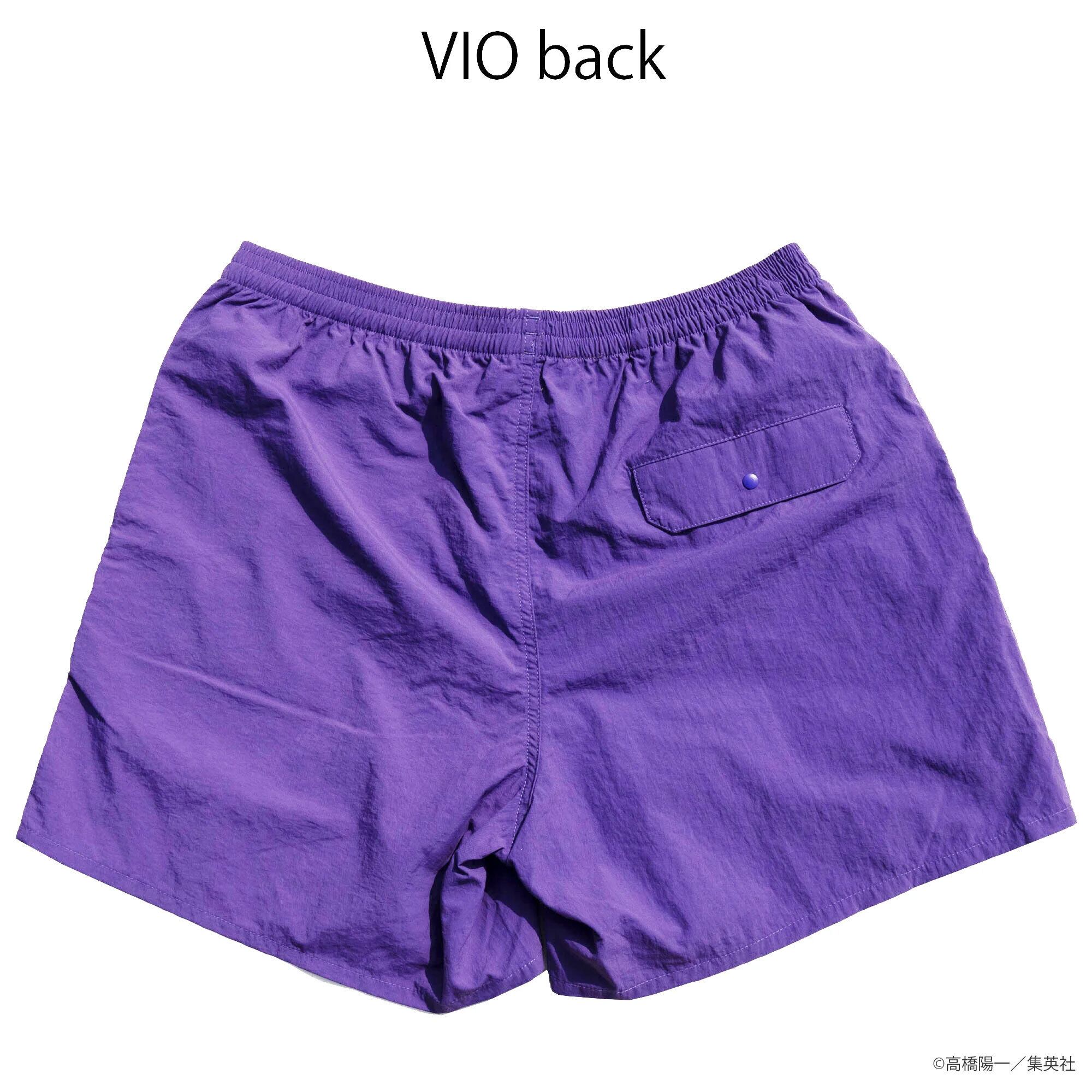 【美品】CRONOS 紫 ショートパンツ　水着 XTFSH15J2 UVカット シアサッカー ビーチショートパンツ (単品)