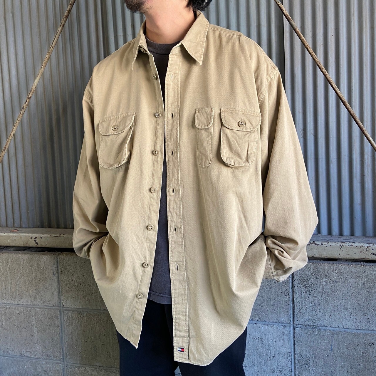 ビッグサイズ 00年代 TOMMY HILFIGER トミーヒルフィガー 立体ポケット 