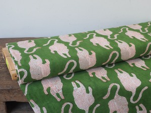 block print fabric c32 tora green