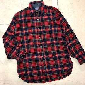 1970'S PENDLETON WOOL RED CHECK SHIRT L