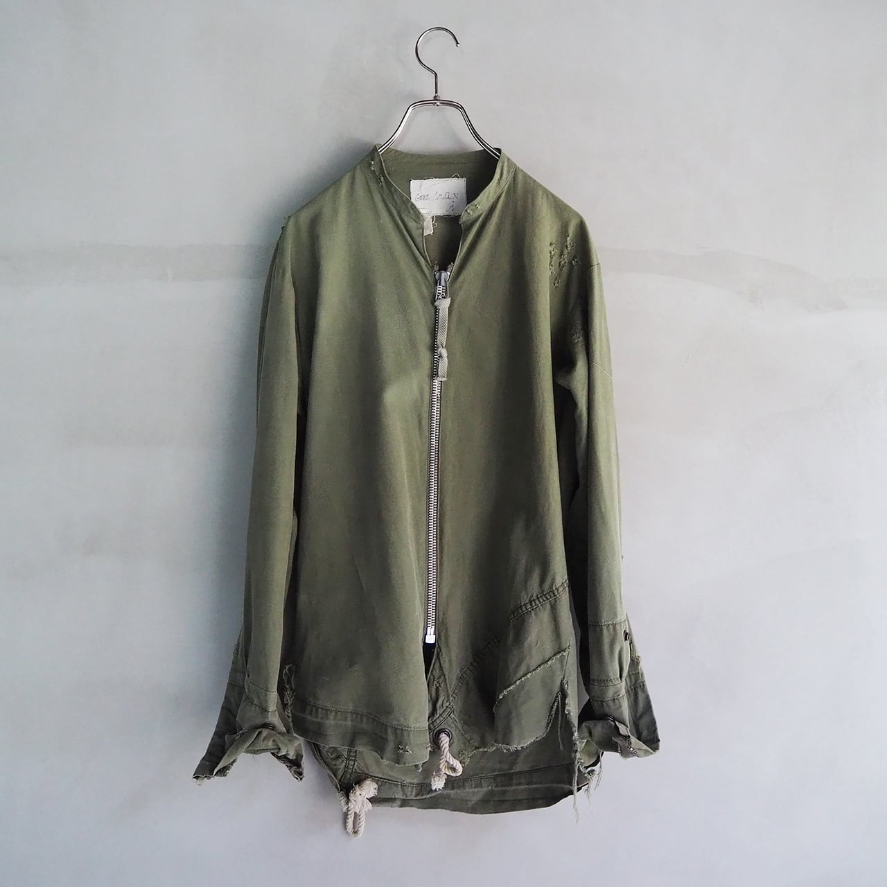 Greg Lauren ジップフロントスタジオテントシャツ オリーブ size Greg Lauren ジップフロントスタジオテントシャツ オリーブ size