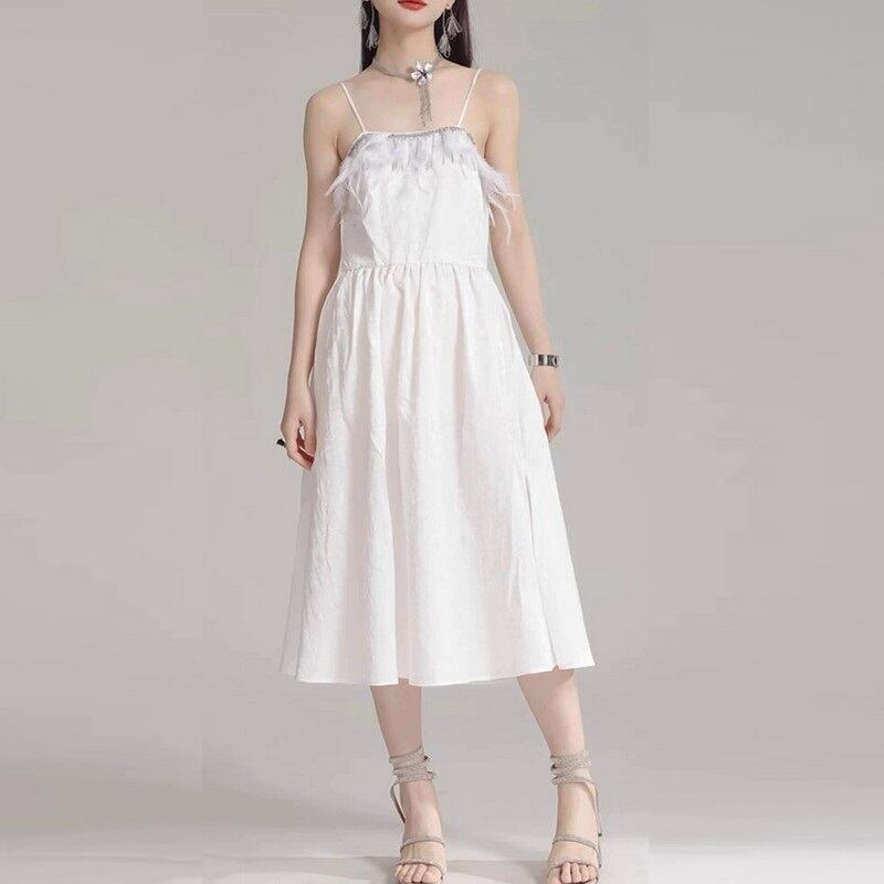 サスペンダーノースリーブワンピース A0272