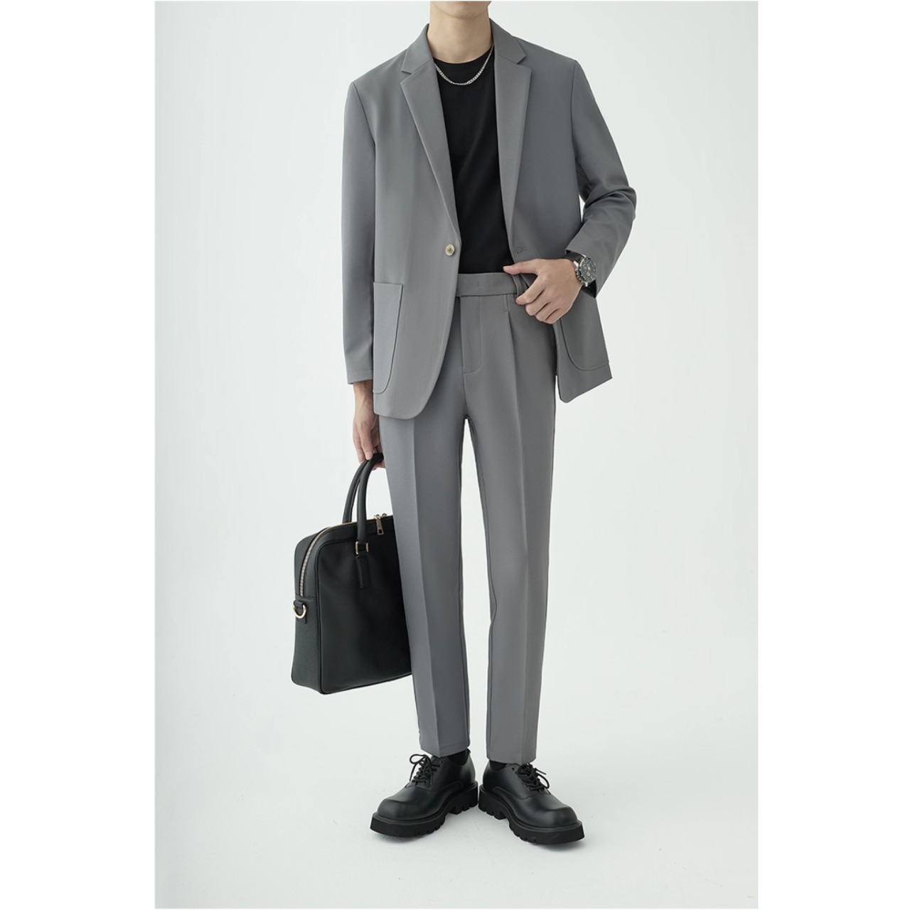 ボタンフロント スリムフィット ジャケット＆パンツ セットアップ af0008
