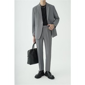 ボタンフロント スリムフィット ジャケット＆パンツ セットアップ af0008