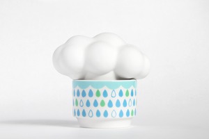 雲の加湿器：ホワイト雲×グリーン系カップ・・・スウセラ（sucera）