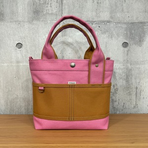 ▼Bi Color Tote "M" 【カメリア × キャニオンブラウン】