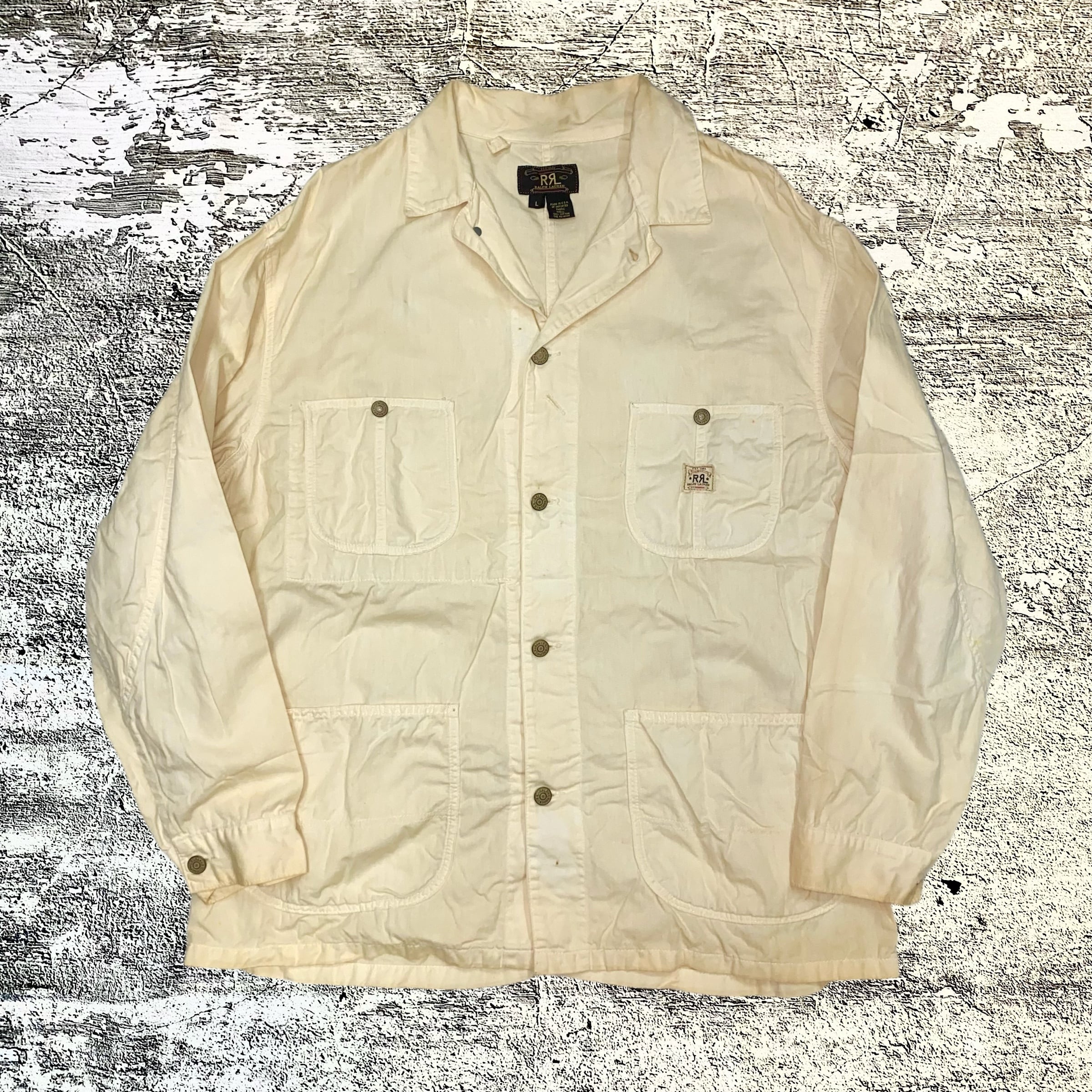90s RRL USA製 三つ星 ダブルアールエル カバーオール 生成り 90s RRL USA製 三つ星 ダブルアールエル カバーオール 生成り
