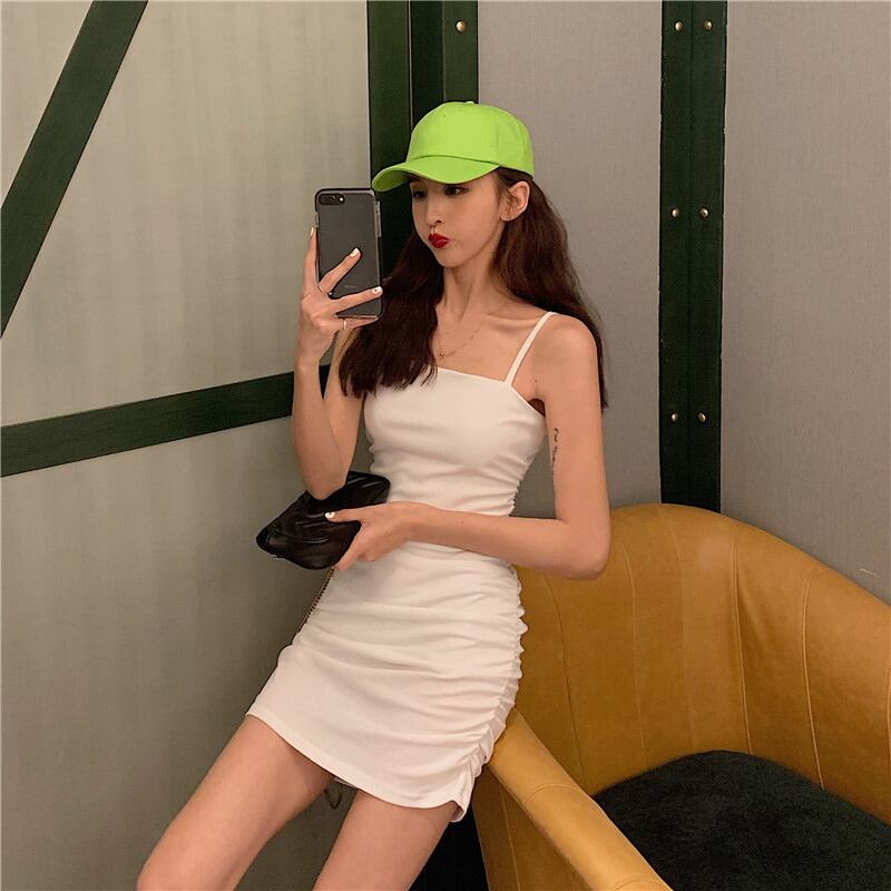 ドレス ウェストスリムホワイトショートスカート スプリング 春物 ブラックストロベリース6322879773