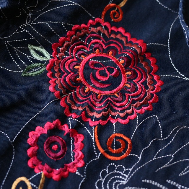 "刺繍×花" beautiful pattern over wide silhouette shirt jacket