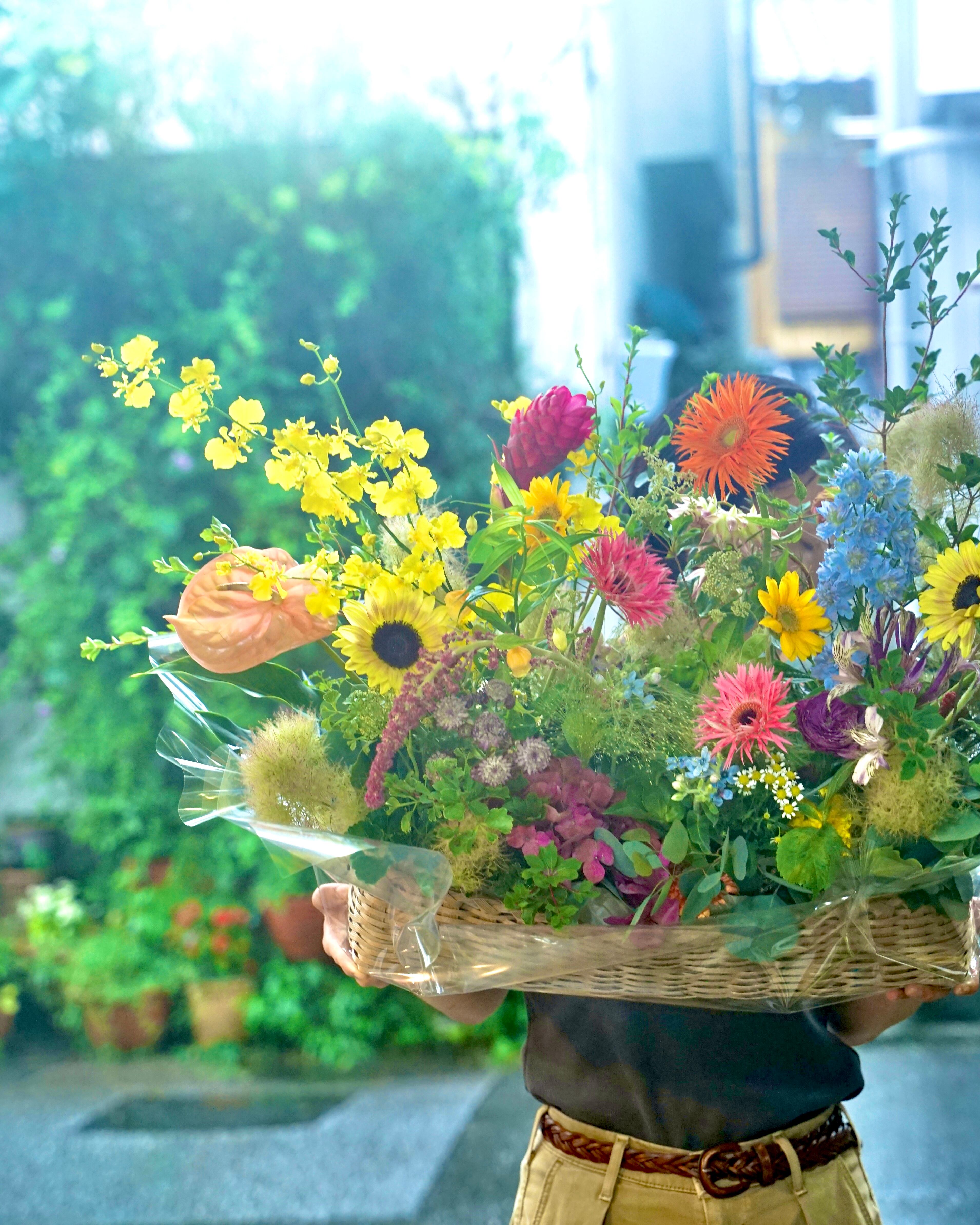 basket flower バスケットフラワー/お祝い オープン 開店祝い