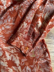 terracotta floral jacquard shirt-5186-9