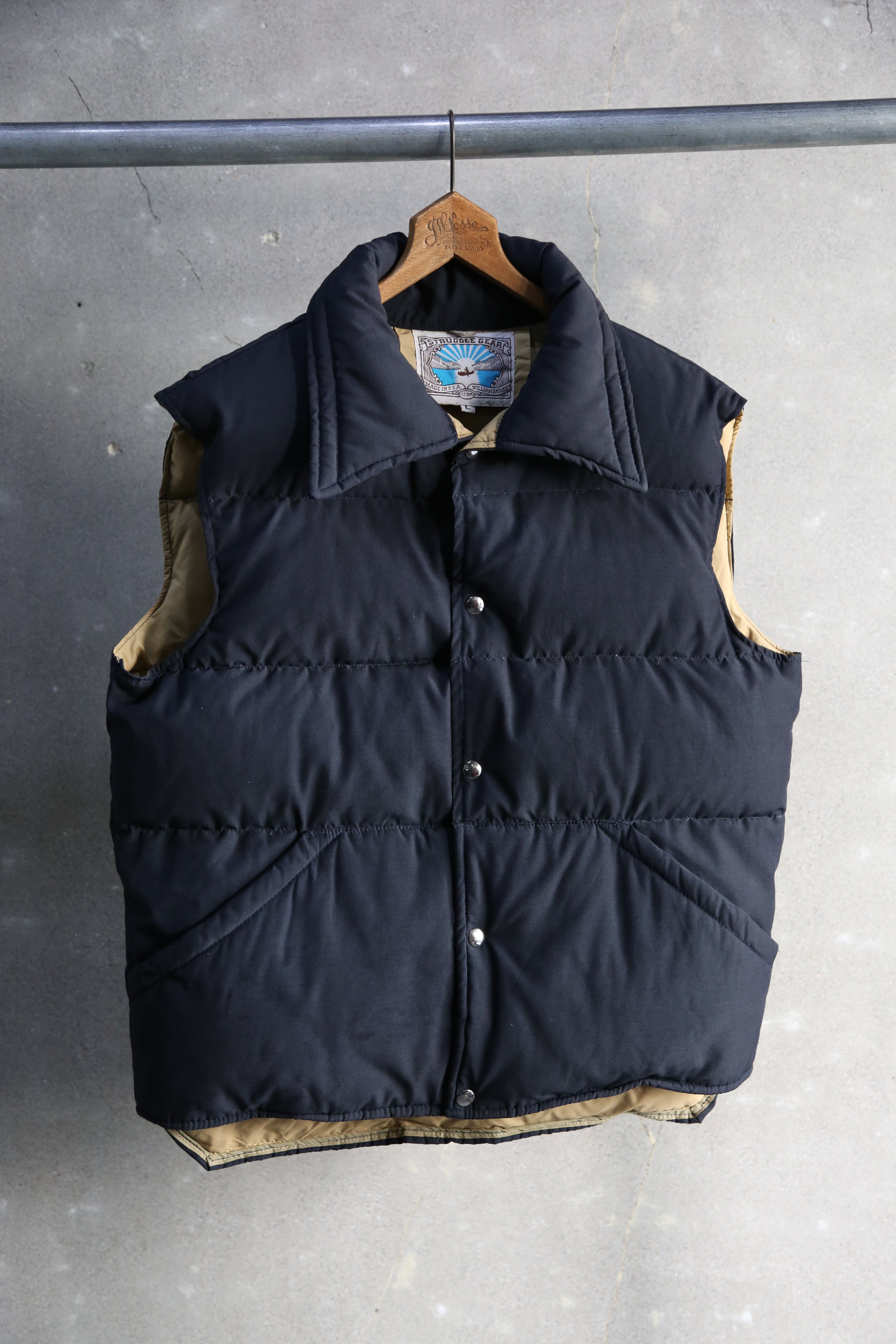 【USA製】70s〜80s William Barry ダウンベスト 実寸S相当 70~80s【STRUGGLE GEAR】Down Vest USA製 | the Holic vintage clothing