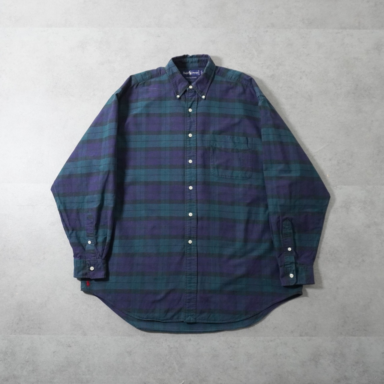 90s Ralph Lauren black watch shirt "The Big Oxford" [L] 古着 - 9