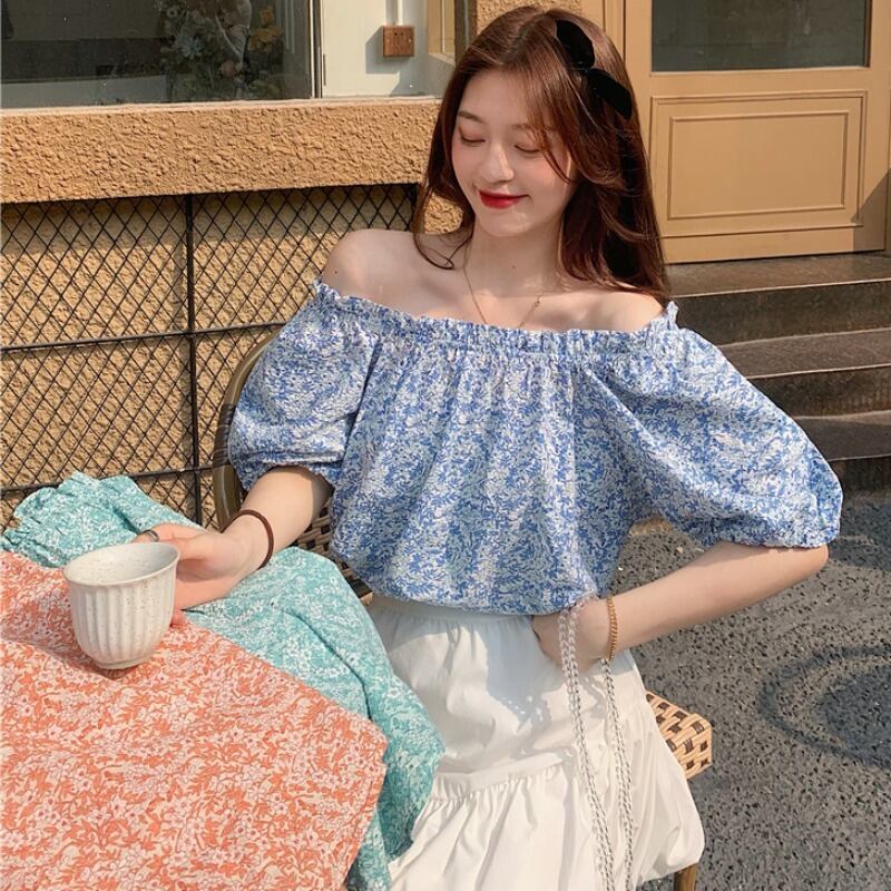 フローラルシフォンシャツ レディースサマーカラートップス 夏物 花柄 YY-ファッション52125027943