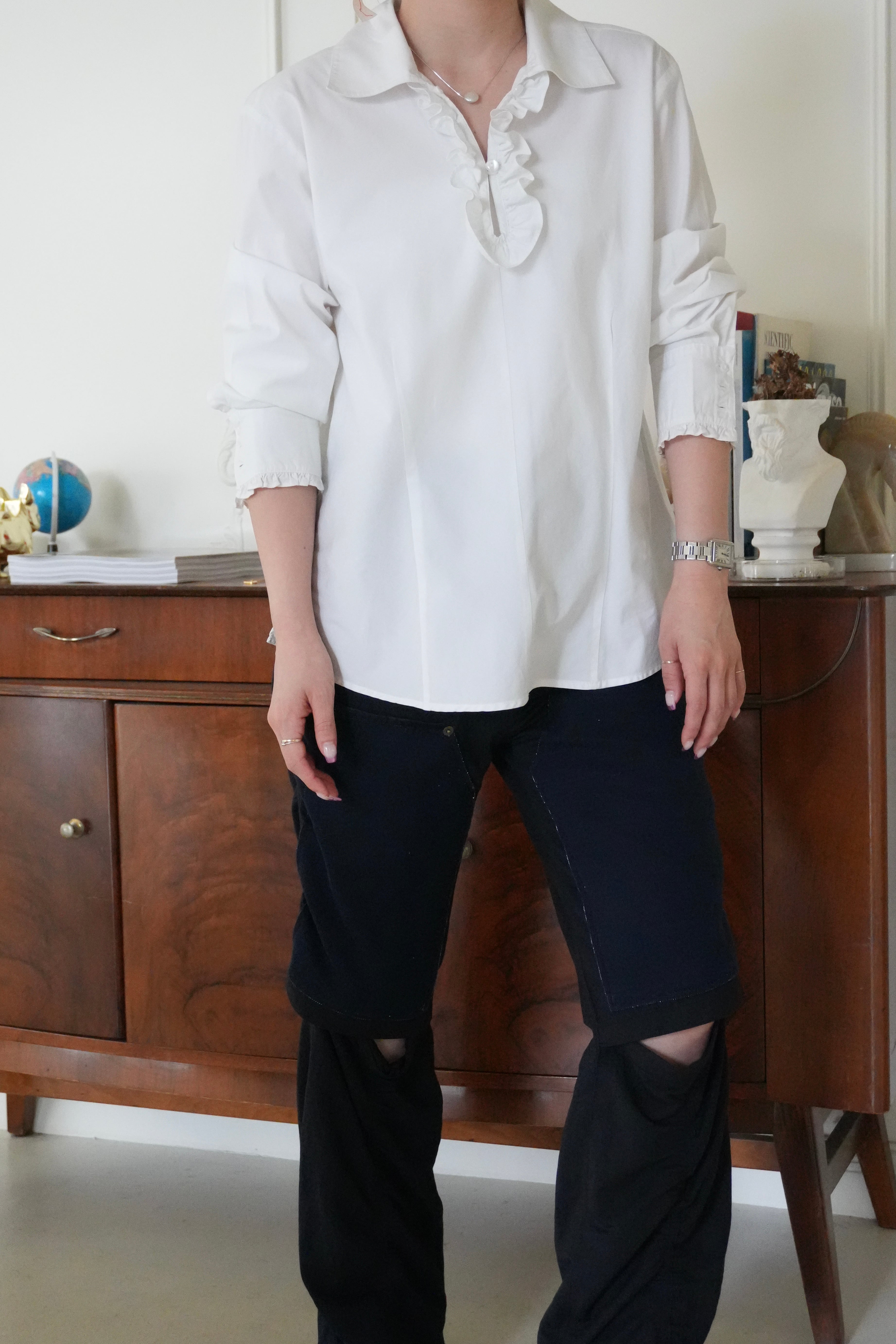 90s frill blouse