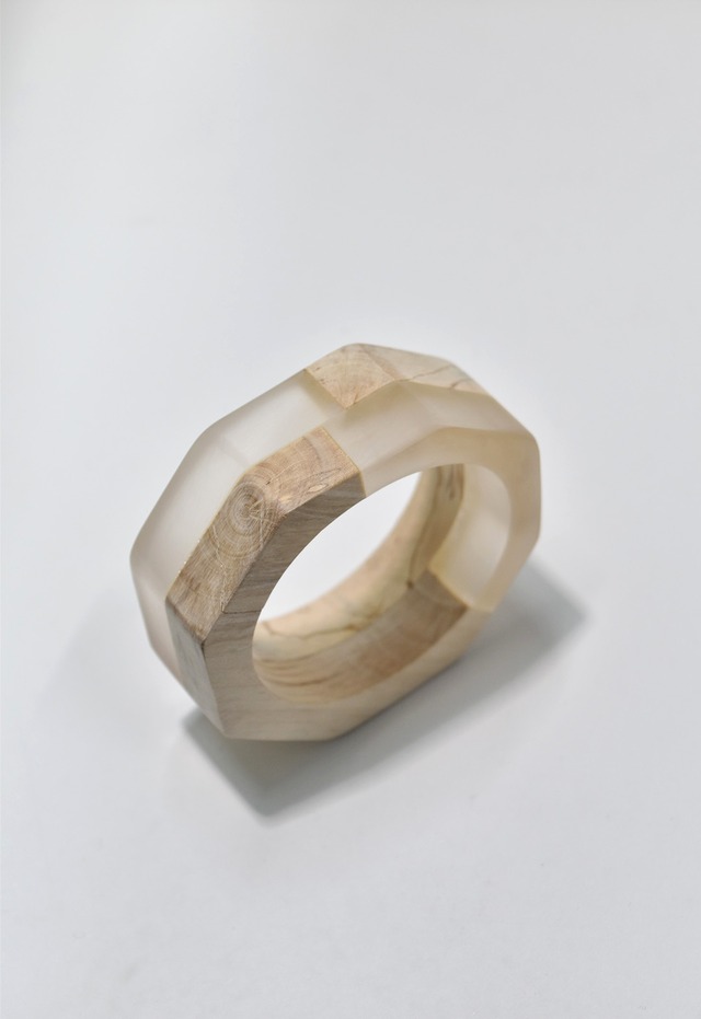 ethical wood bangle Clear